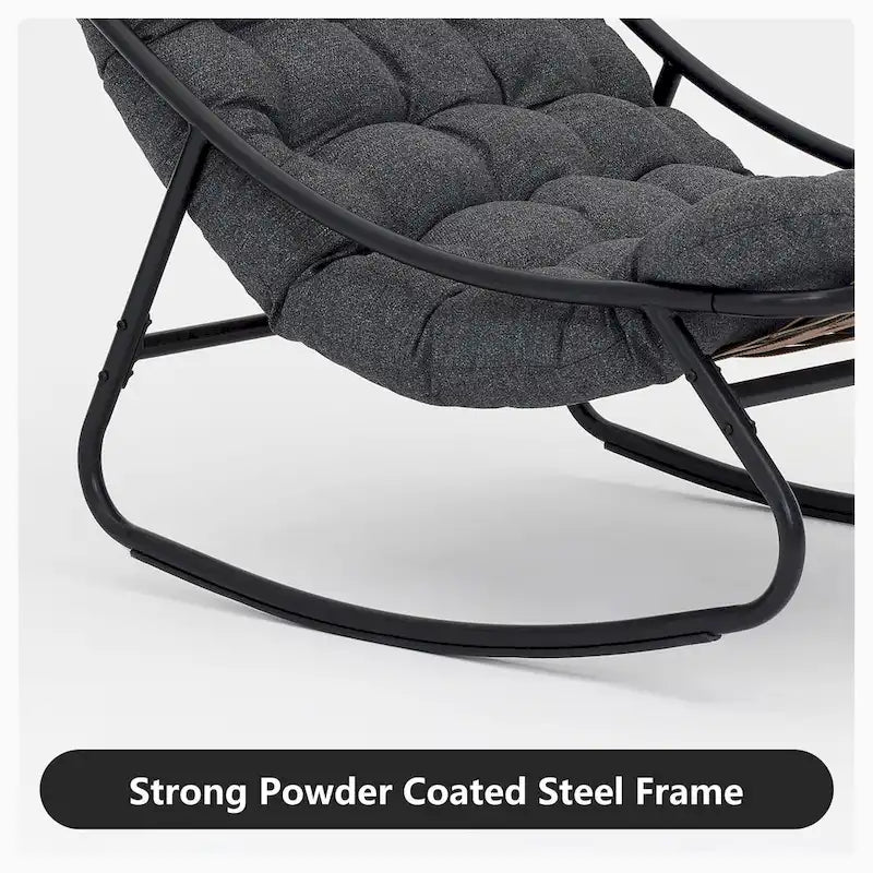 Fauteuil à bascule moderne d'intérieur/extérieur avec coussin