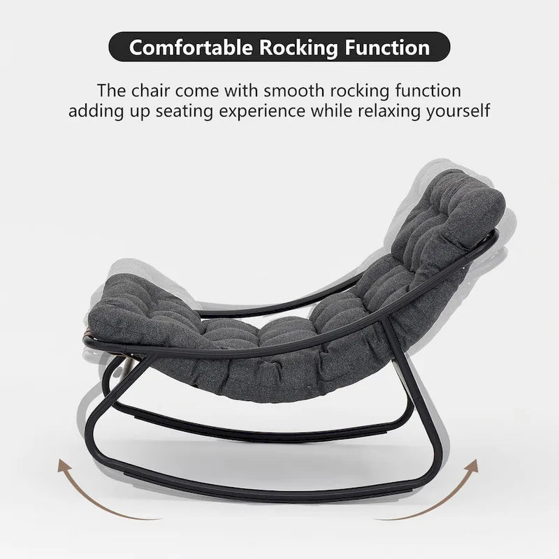 Fauteuil à bascule moderne d'intérieur/extérieur avec coussin
