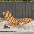 Gymax Lot de 2 chaises longues d'extérieur avec dossier haut et assise à lattes.