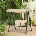 Balançoire de patio Outsunny pour 2 personnes avec auvent, balançoire d'extérieur avec auvent réglable, sièges en maille respirante et structure en acier