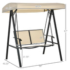 Balançoire de patio Outsunny pour 2 personnes avec auvent, balançoire d'extérieur avec auvent réglable, sièges en maille respirante et structure en acier