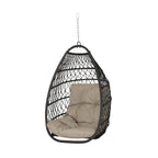 Fauteuil suspendu d'extérieur en osier Elmcrest avec coussins par Christopher Knight Home