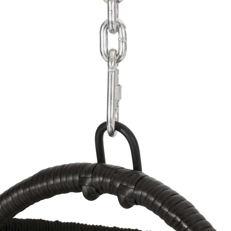 Fauteuil suspendu d'extérieur en osier Elmcrest avec coussins par Christopher Knight Home