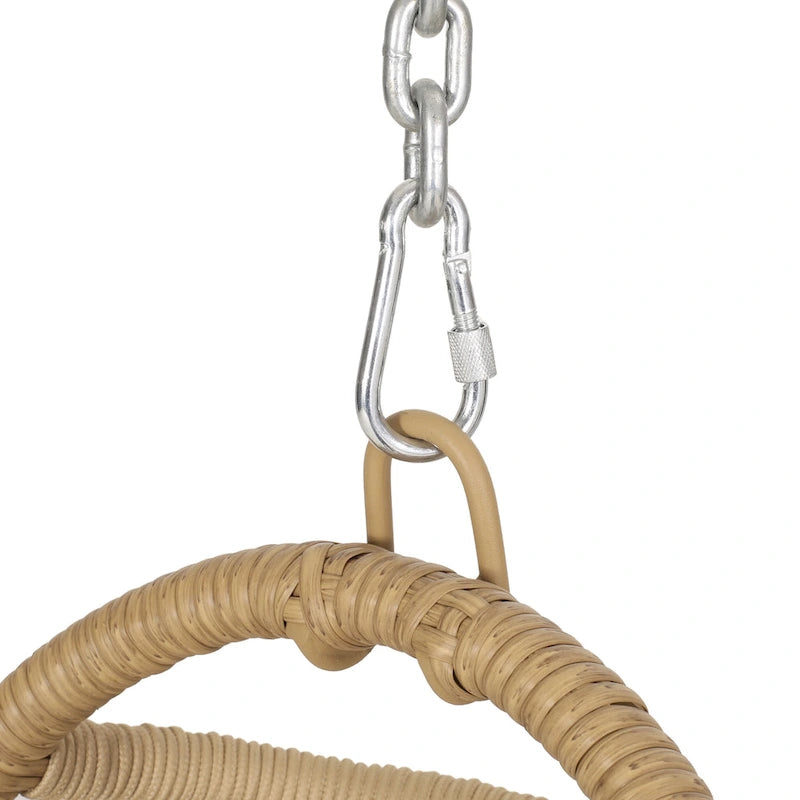 Fauteuil suspendu d'extérieur en osier Elmcrest avec coussins par Christopher Knight Home