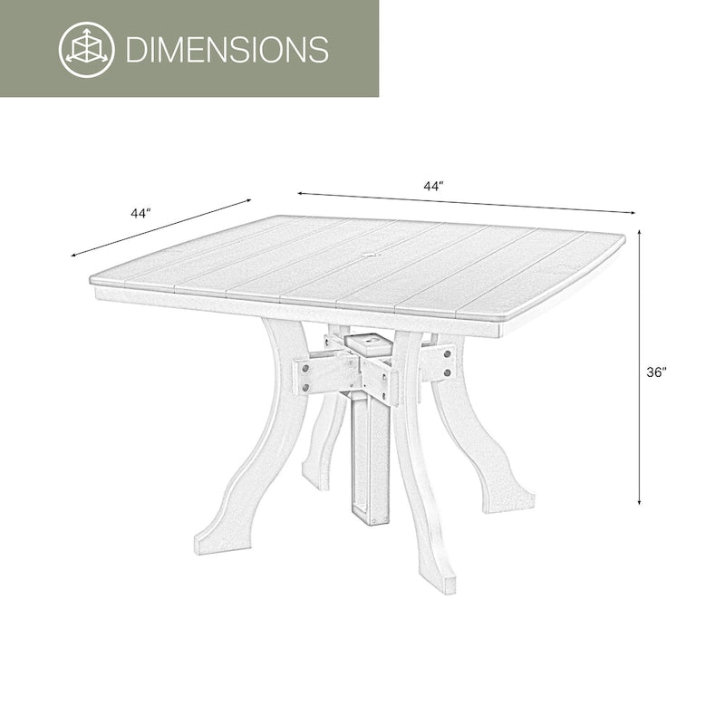Table carrée de salle à manger American Furniture Classics, fabriquée aux États-Unis