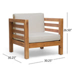 Ensemble fauteuil club et table basse 4 places en bois d'acacia Oana Outdoor de Christopher Knight Home