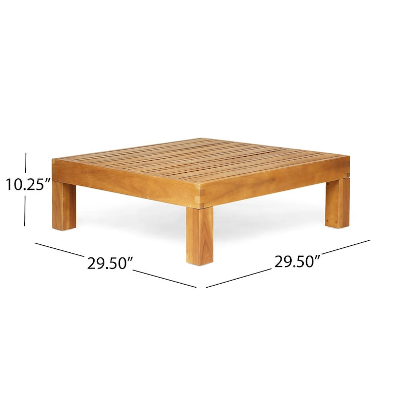 Ensemble fauteuil club et table basse 4 places en bois d'acacia Oana Outdoor de Christopher Knight Home