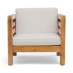 Ensemble fauteuil club et table basse 4 places en bois d'acacia Oana Outdoor de Christopher Knight Home