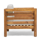 Ensemble fauteuil club et table basse 4 places en bois d'acacia Oana Outdoor de Christopher Knight Home