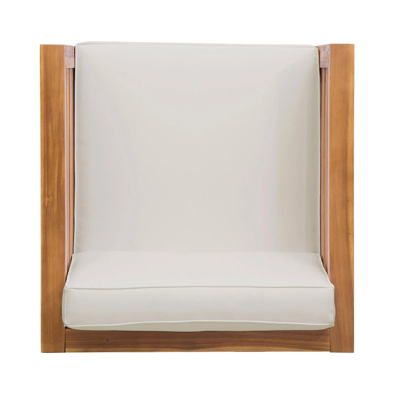 Ensemble fauteuil club et table basse 4 places en bois d'acacia Oana Outdoor de Christopher Knight Home
