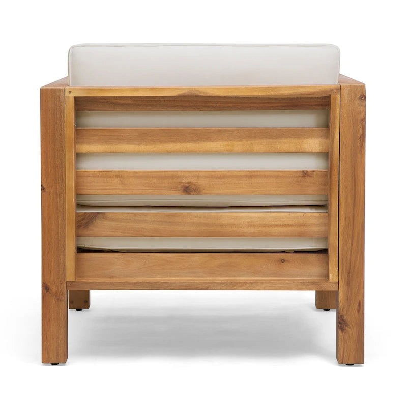 Ensemble fauteuil club et table basse 4 places en bois d'acacia Oana Outdoor de Christopher Knight Home