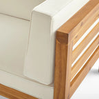 Ensemble fauteuil club et table basse 4 places en bois d'acacia Oana Outdoor de Christopher Knight Home