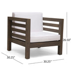 Ensemble fauteuil club et table basse 4 places en bois d'acacia Oana Outdoor de Christopher Knight Home