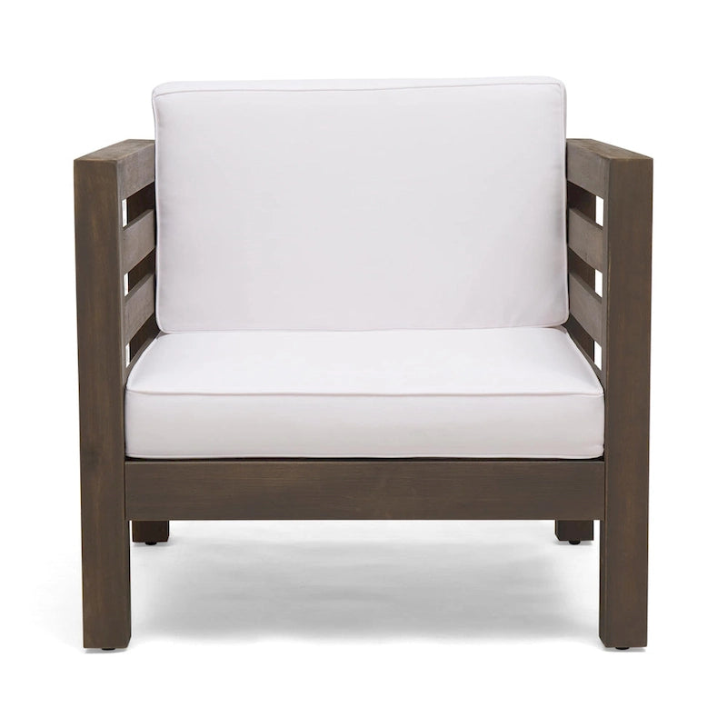 Ensemble fauteuil club et table basse 4 places en bois d'acacia Oana Outdoor de Christopher Knight Home