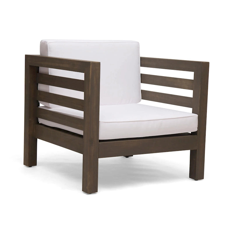 Ensemble fauteuil club et table basse 4 places en bois d'acacia Oana Outdoor de Christopher Knight Home