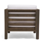 Ensemble fauteuil club et table basse 4 places en bois d'acacia Oana Outdoor de Christopher Knight Home