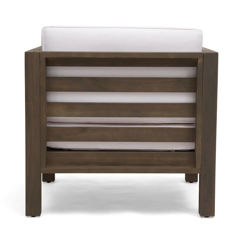 Ensemble fauteuil club et table basse 4 places en bois d'acacia Oana Outdoor de Christopher Knight Home