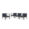 Fauteuils club d'extérieur Newbury en bois d'acacia avec coussins résistants à l'eau (lot de 4) par Christopher Knight Home