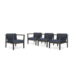 Fauteuils club d'extérieur Newbury en bois d'acacia avec coussins résistants à l'eau (lot de 4) par Christopher Knight Home