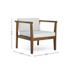 Fauteuils club d'extérieur Newbury en bois d'acacia avec coussins résistants à l'eau (lot de 4) par Christopher Knight Home