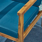 Fauteuils club d'extérieur Newbury en bois d'acacia avec coussins résistants à l'eau (lot de 4) par Christopher Knight Home