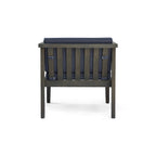 Fauteuils club d'extérieur Newbury en bois d'acacia avec coussins résistants à l'eau (lot de 4) par Christopher Knight Home