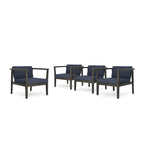 Fauteuils club d'extérieur Newbury en bois d'acacia avec coussins résistants à l'eau (lot de 4) par Christopher Knight Home