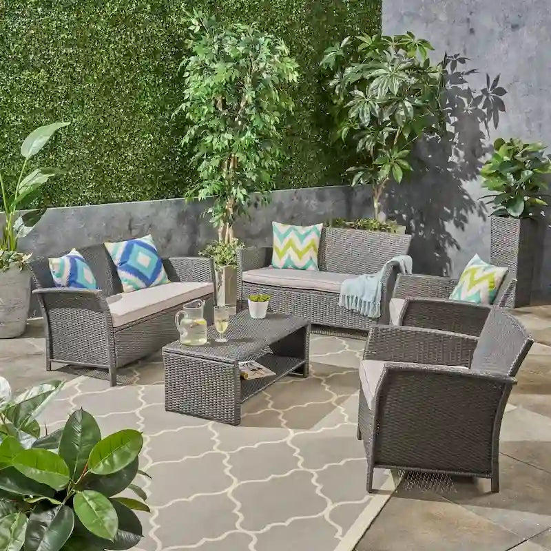 Ensemble de conversation en osier 6 places Sainte-Lucie de Christopher Knight Home
