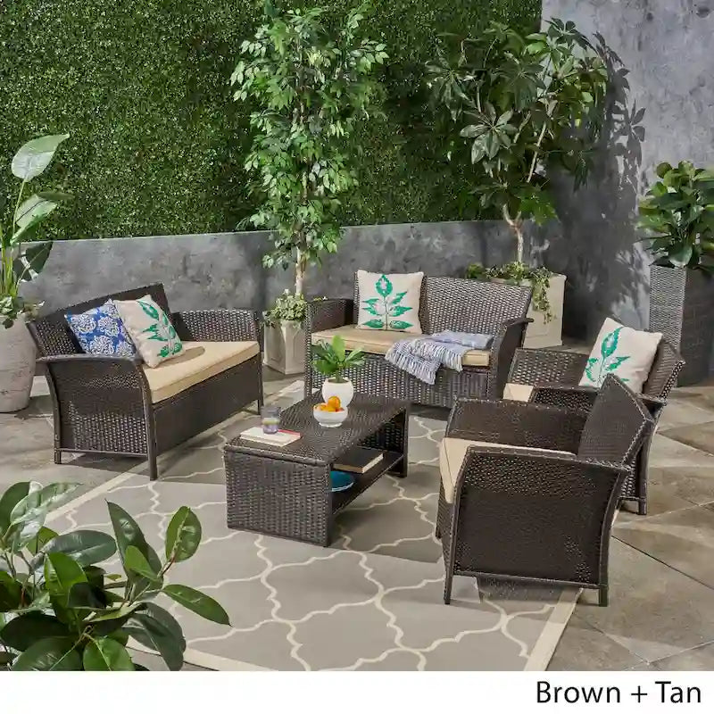 Ensemble de conversation en osier 6 places Sainte-Lucie de Christopher Knight Home