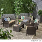Ensemble de conversation en osier 6 places Sainte-Lucie de Christopher Knight Home