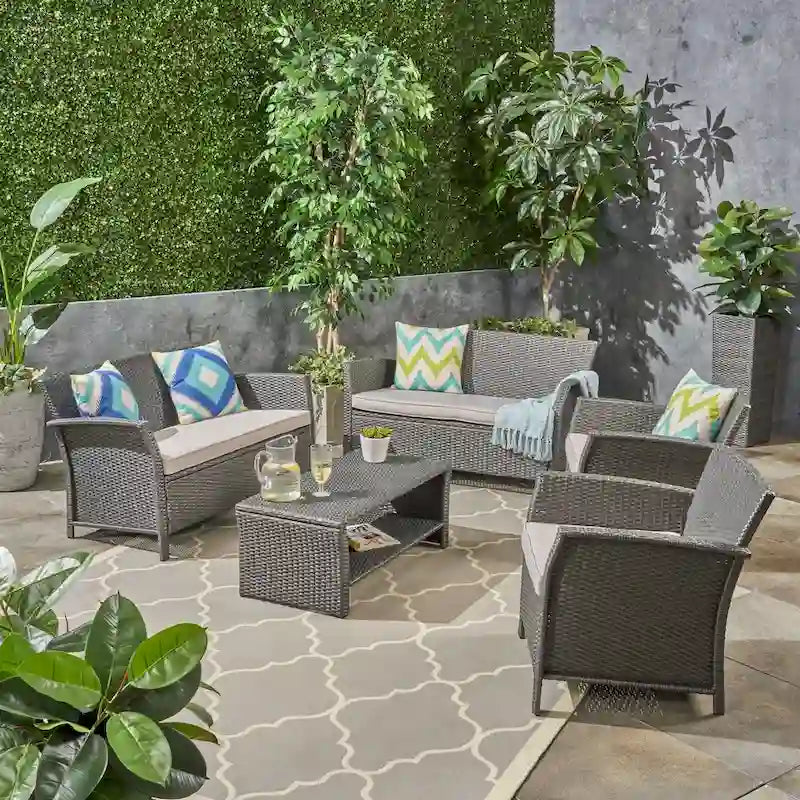 Ensemble de conversation en osier 6 places Sainte-Lucie de Christopher Knight Home