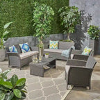 Ensemble de conversation en osier 6 places Sainte-Lucie de Christopher Knight Home