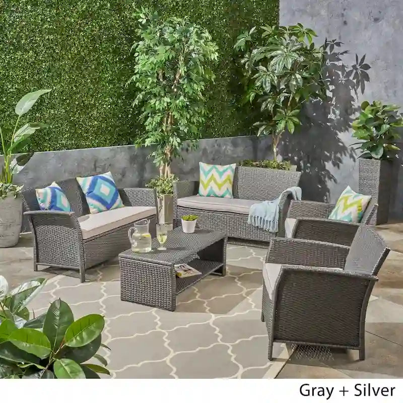 Ensemble de conversation en osier 6 places Sainte-Lucie de Christopher Knight Home