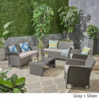 Ensemble de conversation en osier 6 places Sainte-Lucie de Christopher Knight Home