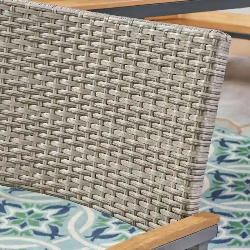Ensemble de salle à manger d'extérieur Luton en aluminium 7 pièces avec plateau en verre par Christopher Knight Home