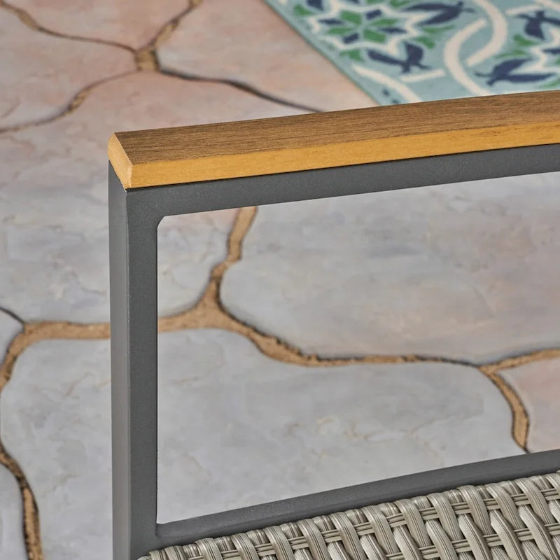 Ensemble de salle à manger d'extérieur Luton en aluminium 7 pièces avec plateau en verre par Christopher Knight Home