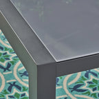 Ensemble de salle à manger d'extérieur Luton en aluminium 7 pièces avec plateau en verre par Christopher Knight Home