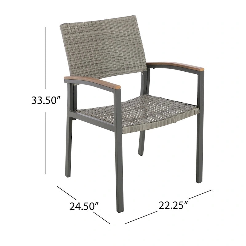 Ensemble de salle à manger d'extérieur Luton en aluminium 7 pièces avec plateau en verre par Christopher Knight Home