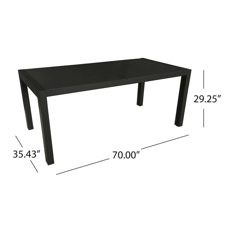 Ensemble de salle à manger d'extérieur Luton en aluminium 7 pièces avec plateau en verre par Christopher Knight Home