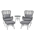 Ensemble de conversation en osier 5 pièces Montana Outdoor par Christopher Knight Home