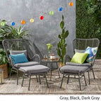 Ensemble de conversation en osier 5 pièces Montana Outdoor par Christopher Knight Home