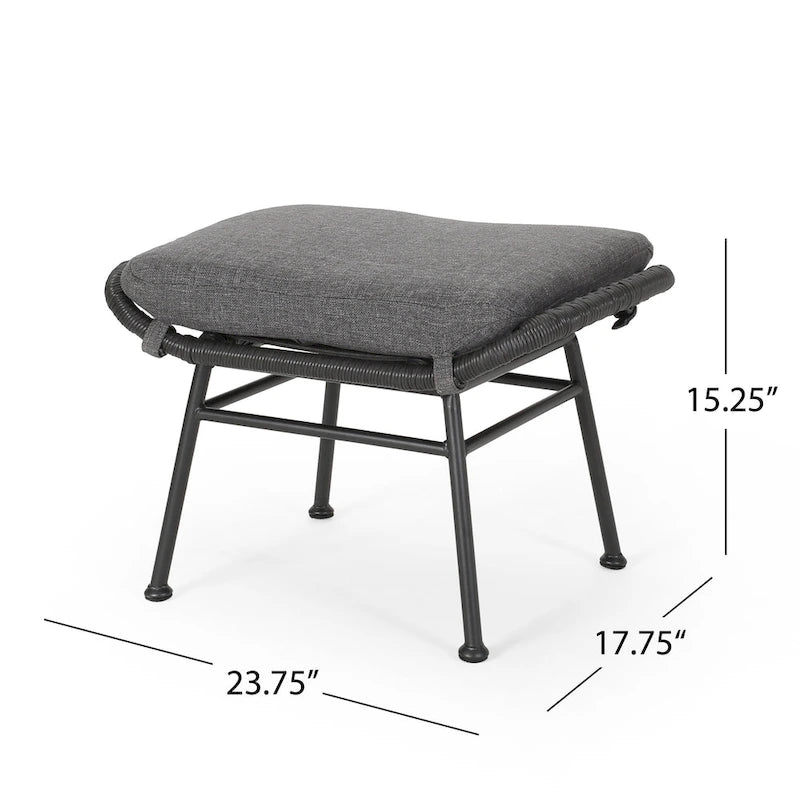 Ensemble de conversation en osier 5 pièces Montana Outdoor par Christopher Knight Home
