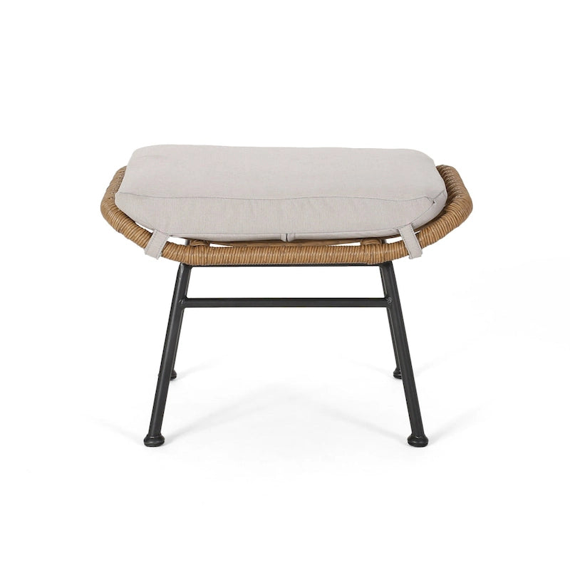 Ensemble de conversation en osier 5 pièces Montana Outdoor par Christopher Knight Home