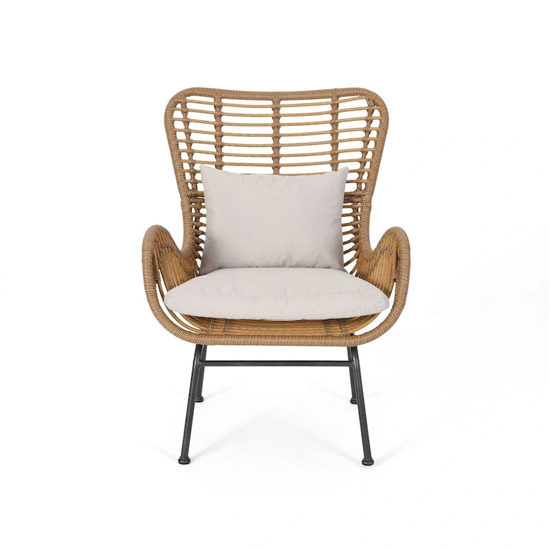 Ensemble de conversation en osier 5 pièces Montana Outdoor par Christopher Knight Home