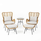 Ensemble de conversation en osier 5 pièces Montana Outdoor par Christopher Knight Home