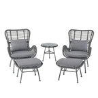 Ensemble de conversation en osier 5 pièces Montana Outdoor par Christopher Knight Home