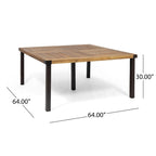 Ensemble de salle à manger d'extérieur Esfera 8 places en bois d'acacia et aluminium moulé avec coussins, par Christopher Knight Home