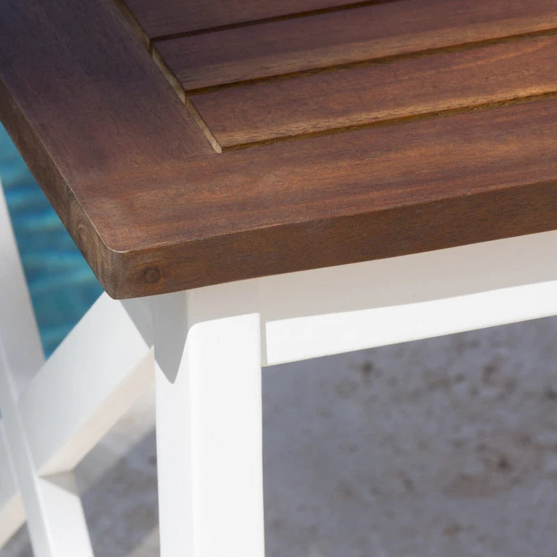Table d'appoint carrée en bois d'acacia Christopher Knight Home Cassara Outdoor Farmhouse Cottage