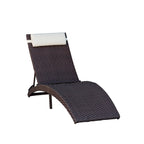 Chaise longue pliante marron pour patio