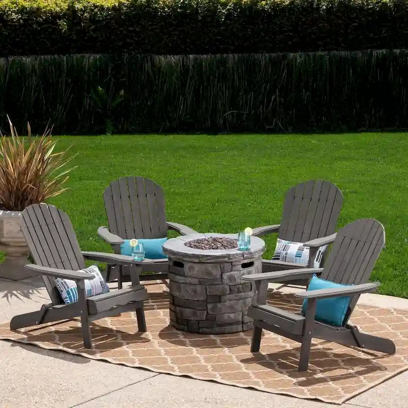 Ensemble de 5 chaises Adirondack d'extérieur Maison Outdoor par Christopher Knight Home